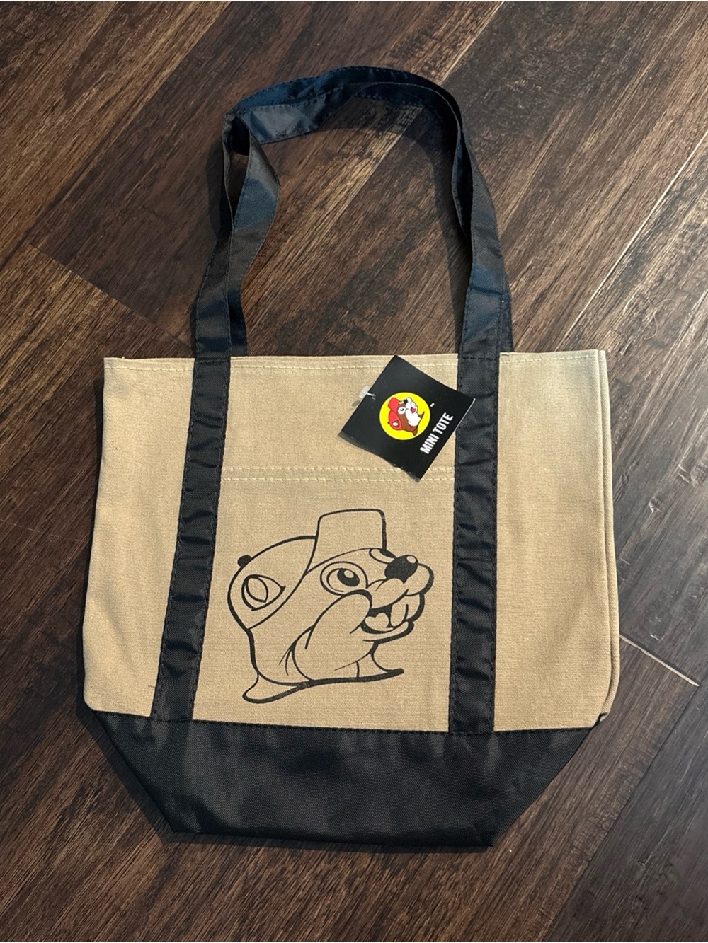 Buc-ee's Canvas Tote Bag in Tan and Black